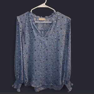 LOFT Blue Floral Long Sleeve Blouse
SMALL
